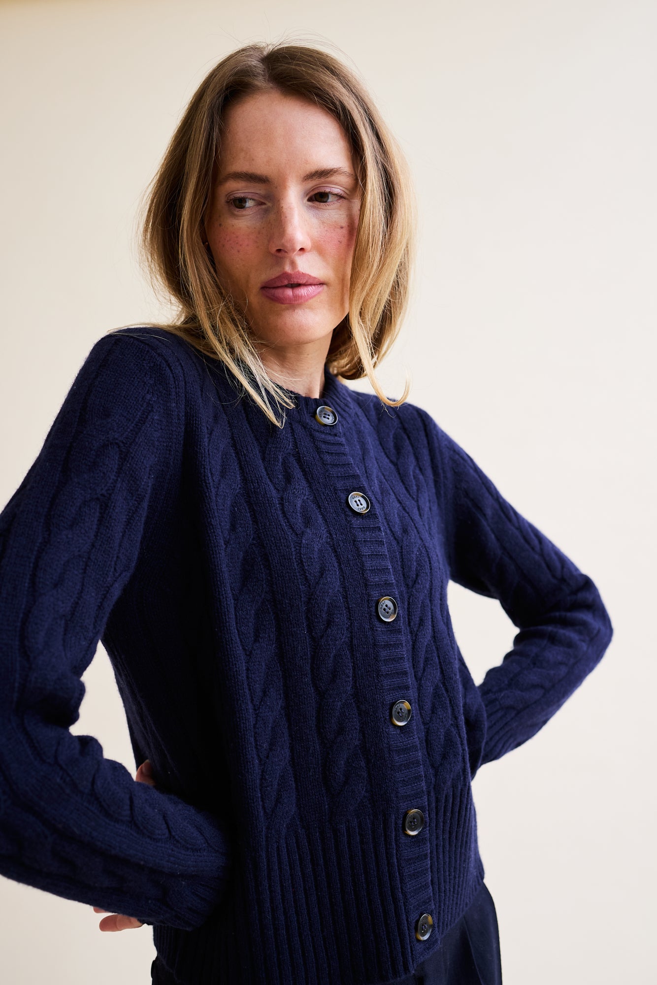 Lange Strickjacke Blaue Kaschmir Strickjacke Kurze Kaschmir